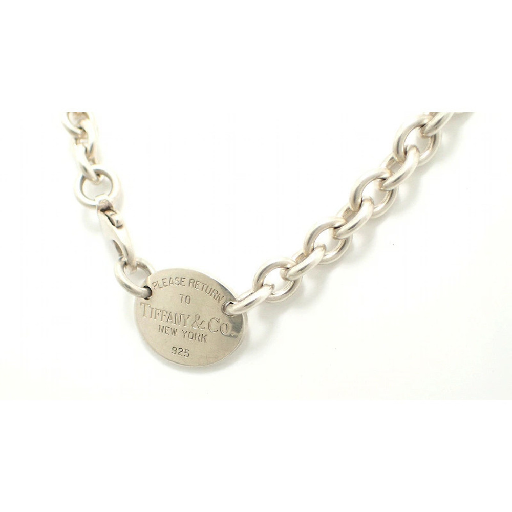 TIFFANYCo Tiffany to Oval Necklace Choker Chain Silver
